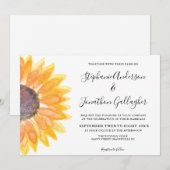 Moderne Waterverf voor zonnebloemen Kaart (Voorkant / Achterkant)