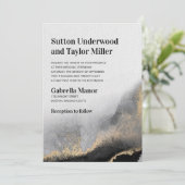 Moderne Waterverf voor zwart en goud Kaart (Staand voorkant)