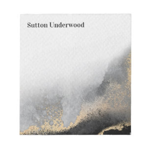 Moderne Waterverf voor zwart en goud Notitieblok