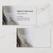 Moderne Waterverf voor zwart en goud Visitekaartje (Voorkant / Achterkant)