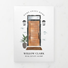 Moderne Waterverf Vooraan - Estate-marketing Drieluik Kaart