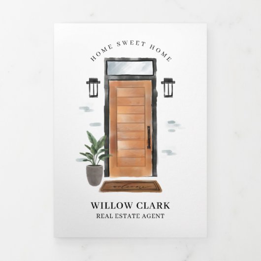 Moderne Waterverf Vooraan - Estate-marketing Drieluik Kaart (Cover)