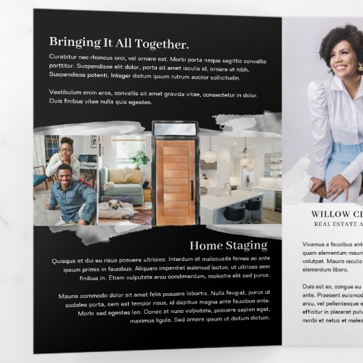 Moderne Waterverf Vooraan - Estate-marketing Drieluik Kaart (Binnenzijde eerst)