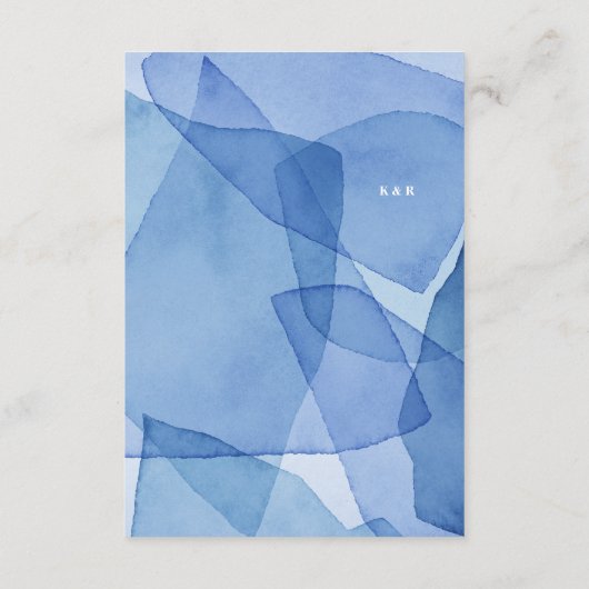 Moderne Waterverf Vormen Bruiloft Details Informatiekaartje (Achterkant)