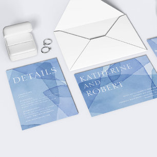 Moderne Waterverf Vormen Bruiloft Details Informatiekaartje