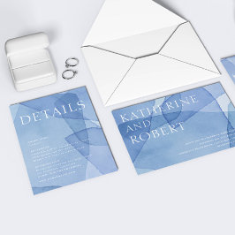 Moderne Waterverf Vormen Bruiloft Details Informatiekaartje