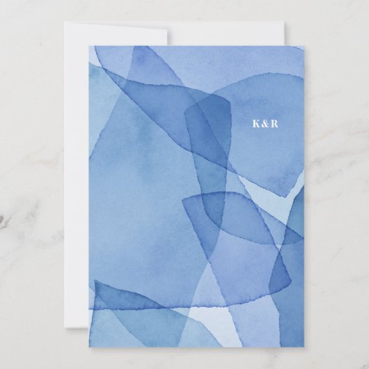 Moderne Waterverf Vormen Bruiloft Diner Menu Kaart (Achterkant)