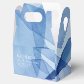 Moderne Waterverf Vormen Bruiloft Monogram Bedankdoosjes (Geopend)