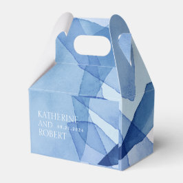 Moderne Waterverf Vormen Bruiloft Monogram Bedankdoosjes