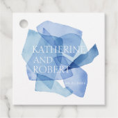 Moderne Waterverf Vormen Bruiloft Monogram Bedankjes Labels (Voorkant)