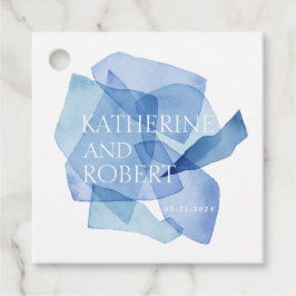 Moderne Waterverf Vormen Bruiloft Monogram Bedankjes Labels