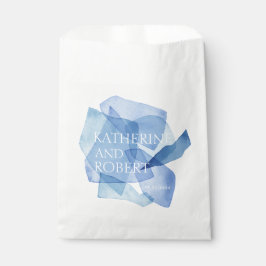 Moderne Waterverf Vormen Bruiloft Monogram Bedankzakje