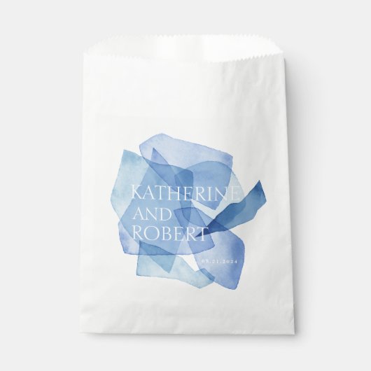 Moderne Waterverf Vormen Bruiloft Monogram Bedankzakje (Voorkant)