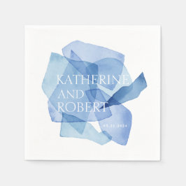 Moderne Waterverf Vormen Bruiloft Monogram Servet