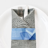 Moderne Waterverf Vormen Bruiloft Monogram Uitnodigingen Wikkel