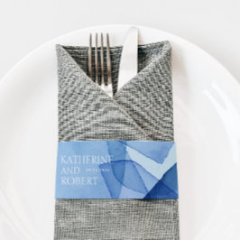 Moderne Waterverf Vormen Bruiloft Monogram Uitnodigingen Wikkel