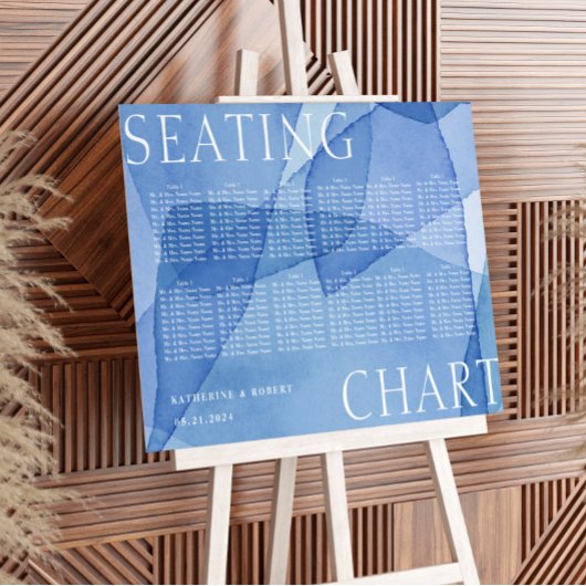 Moderne Waterverf Vormen Bruiloft Zittinggrafiek Poster