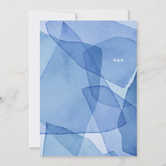 Moderne Waterverf Vormen Repetitie Diner Kaart (Achterkant)