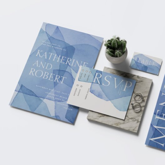 Moderne Waterverf Vormt RSVP Response Kaart