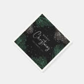 Moderne Waterverf Vrolijk Kerstfeest Servet (Hoek)