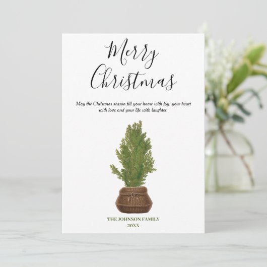 Moderne Waterverf Vrolijke kerstboom vakantie (Staand voorkant)