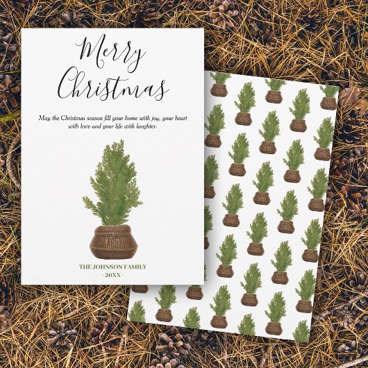 Moderne Waterverf Vrolijke kerstboom vakantie