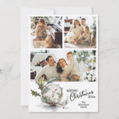 Moderne Waterverf Vrolijke Kerstmis Meerdere foto Feestdagenkaart (Voorkant)