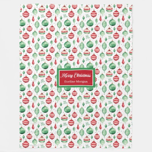 Moderne waterverf vrolijke kerstmonogram deken (Voorkant)