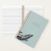 Moderne Waterverf walvis gepersonaliseerd Notitieboek (Binnen)