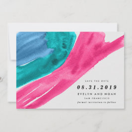 Moderne Waterverf warm roze sparen de Datum Save The Date