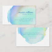 Moderne Waterverf was blauw en groen Visitekaartje (Voorkant / Achterkant)