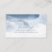Moderne Waterverf | Website met een blauwe bruilof Informatiekaartje (Voorkant)