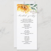 Moderne Waterverf-weddenschap tussen zonnebloemen (Achterkant)