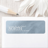 Moderne Waterverf Wedding Dusty Blue ID816 Etiket (Insitu)
