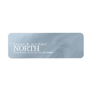 Moderne Waterverf Wedding Dusty Blue ID816 Etiket