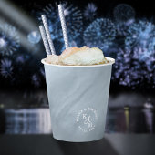 Moderne Waterverf Wedding Dusty Blue ID816 Papieren Bekers