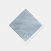 Moderne Waterverf Wedding Dusty Blue ID816 Servet (Hoek)