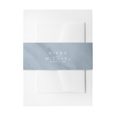 Moderne Waterverf Wedding Dusty Blue ID816 Uitnodigingen Wikkel (Voorkant Voorbeeld)