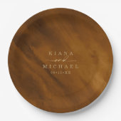 Moderne Waterverf Wedding Gold ID816 Papieren Bordje (Voorkant)