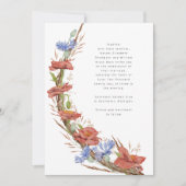 Moderne waterverf weidebloemen gras bruiloft kaart (Voorkant)