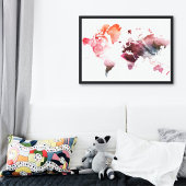 Moderne Waterverf Wereldkaart Canvas Afdruk