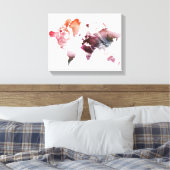 Moderne Waterverf Wereldkaart Canvas Afdruk (Insitu (Slaapkamer))