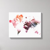 Moderne Waterverf Wereldkaart Canvas Afdruk (Voorkant)