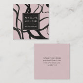 Moderne Waterverf wervelt Mauve en zwart Vierkante Visitekaartje (Voorkant / Achterkant)