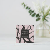 Moderne Waterverf wervelt Mauve en zwart Vierkante Visitekaartje (Staand voorkant)