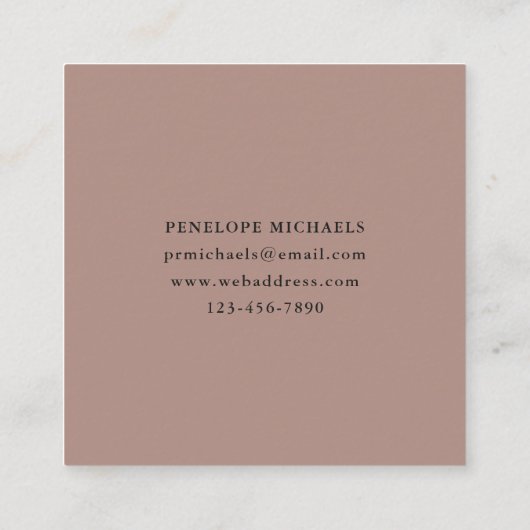 Moderne Waterverf wervelt Roos en zwart Vierkante Visitekaartje (Achterkant)