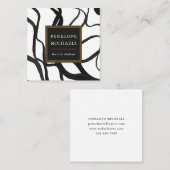 Moderne Waterverf Wervelt Zwart-Wit Vierkante Visitekaartje (Voorkant / Achterkant)