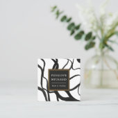 Moderne Waterverf Wervelt Zwart-Wit Vierkante Visitekaartje (Staand voorkant)