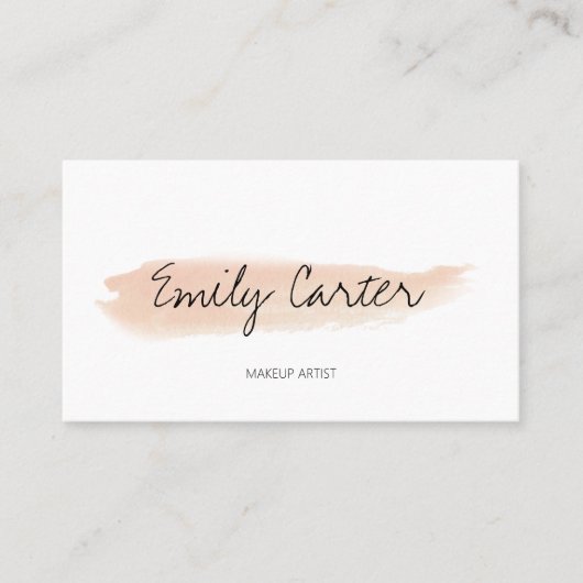 Moderne Waterverf White makeUp art MUA Visitekaartje (Voorkant)