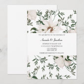 Moderne Waterverf White Roses Wedding Invitation Kaart (Voorkant / Achterkant)